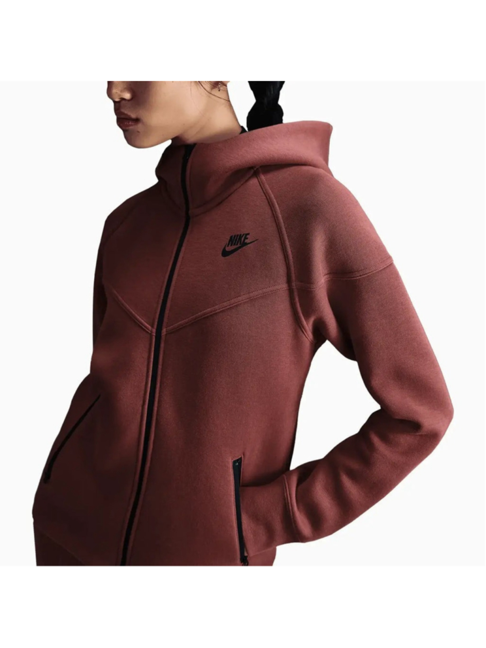 Nike Sportswear Tech Fleece Full Zip Hoodie Red Sepia Women's Size S FB8338-218
